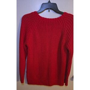 American Eagle Outfitters Red Chunky Knit Jeggins Sweater M Christmas Holiday‎